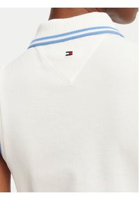 TOMMY HILFIGER - Tommy Hilfiger Polo 1985 WW0WW49561 Biały Slim Fit. Typ kołnierza: polo. Kolor: biały. Materiał: bawełna #3