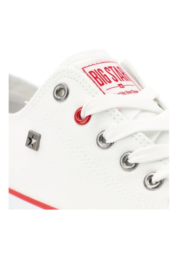 Big-Star - Białe Trampki Big Star Sportowe Obuwie Damskie. Zapięcie: sznurówki. Kolor: biały. Materiał: materiał, guma. Styl: sportowy