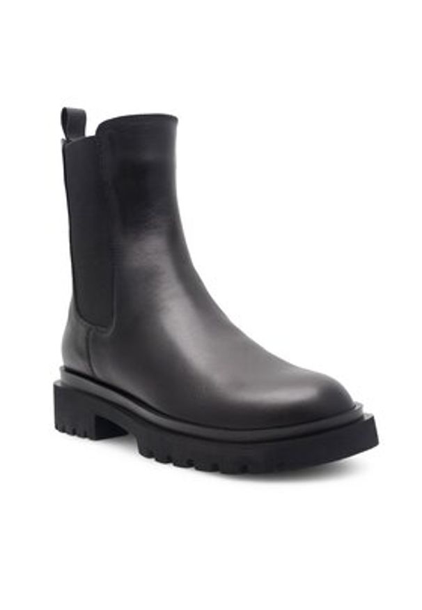 Gino Rossi Botki SUSAN-26034PE Czarny. Kolor: czarny. Materiał: skóra