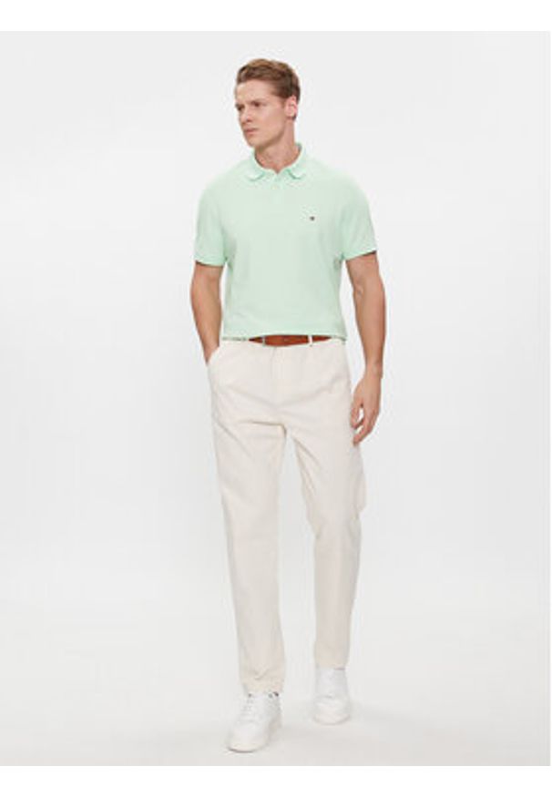 TOMMY HILFIGER - Tommy Hilfiger Polo 1985 MW0MW17770 Zielony Regular Fit. Typ kołnierza: polo. Kolor: zielony. Materiał: bawełna