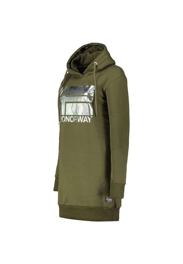 Długa bluza damska z kapturem Geographical Norway Fabienne Red DB Lady czerwona. Typ kołnierza: kaptur. Kolor: zielony. Długość: długie