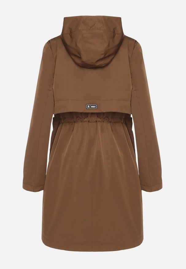 Born2be - Brązowa Kurtka Parka z Kapturem ze Wzorem w Kratę i Podpinanymi Rękawami Gavaria. Okazja: na co dzień, na spotkanie biznesowe. Typ kołnierza: kaptur. Kolor: brązowy. Materiał: jeans. Styl: biznesowy, klasyczny, casual, elegancki