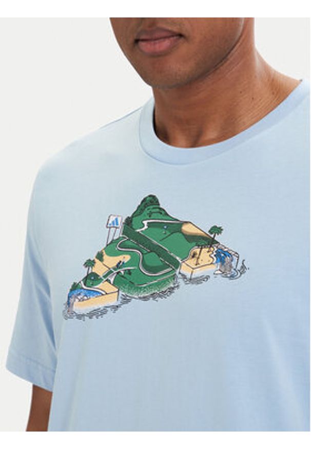 Adidas - adidas T-Shirt Novelty Mini Graphic JZ5038 Błękitny Regular Fit. Kolor: niebieski. Materiał: bawełna