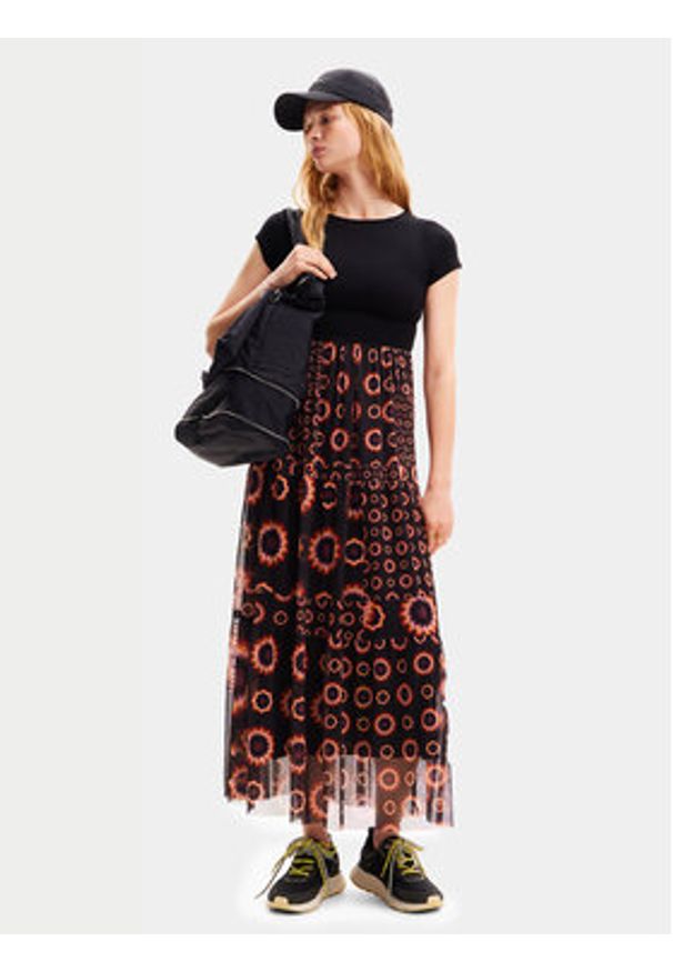 Desigual Sukienka letnia Galiana 24SWVK65 Czarny Regular Fit. Kolor: czarny. Materiał: syntetyk. Sezon: lato