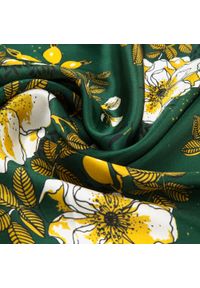 Wittchen - Damska apaszka jedwabna we wzory. Okazja: na spotkanie biznesowe. Kolor: zielony, wielokolorowy, żółty. Materiał: jedwab. Wzór: gładki. Sezon: lato. Styl: elegancki, biznesowy #4
