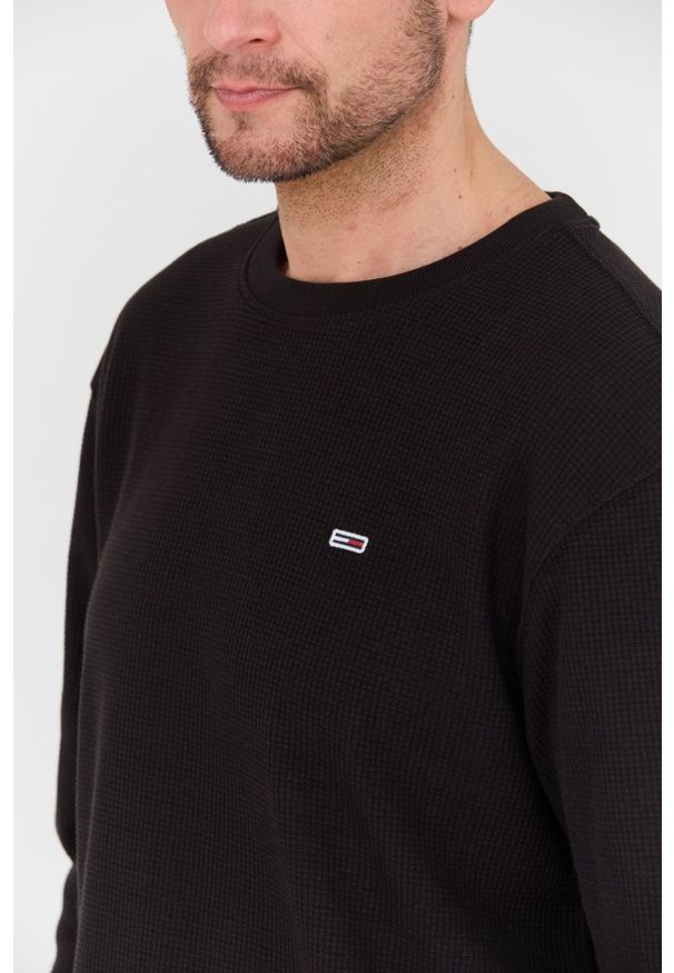 Tommy Jeans - TOMMY JEANS Czarny męski sweter, Rozmiar M. Kolor: czarny