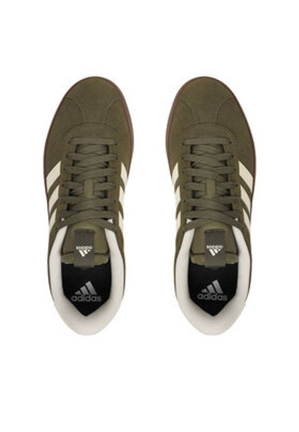 Adidas - adidas Sneakersy Vl Court 3.0 KJ6805 Khaki. Kolor: brązowy. Materiał: skóra, zamsz