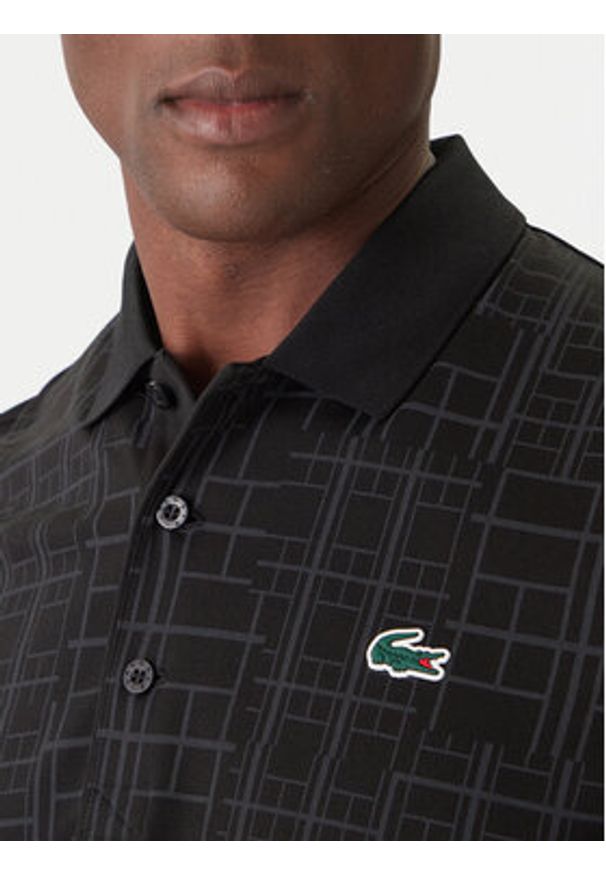 Lacoste Polo DH4777 Czarny Regular Fit. Typ kołnierza: polo. Kolor: czarny. Materiał: syntetyk