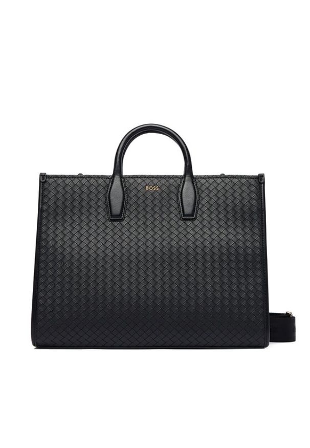 BOSS Torebka 50557997 Czarny. Kolor: czarny. Materiał: skórzane