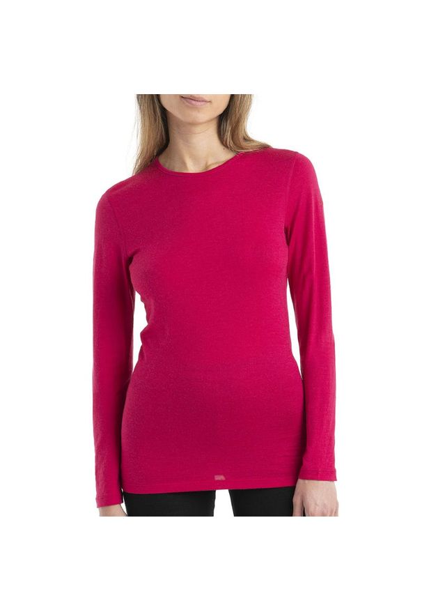 Koszulka Icebreaker Merino 200 Oasis Long Sleeve Crewe Thermal 1043758511 - różowa. Kolor: różowy. Materiał: materiał, wełna. Długość rękawa: długi rękaw. Sport: fitness, wspinaczka