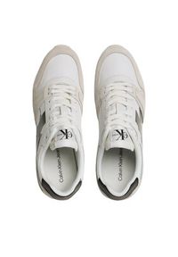 Calvin Klein Jeans Sneakersy Toothy Run Laceup Low Lth Mix YM0YM00744 Biały. Kolor: biały. Materiał: materiał. Sport: bieganie