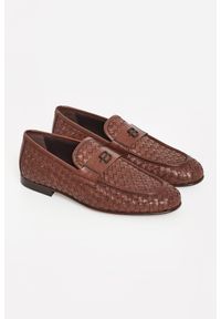 Baldinini - Loafersy męskie plecione skórzane BALDININI. Materiał: skóra #1