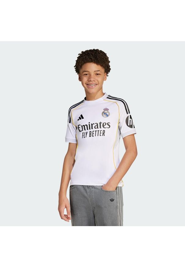 Adidas - Koszulka Real Madrid 25/26 Home Kids. Kolor: biały. Sport: piłka nożna