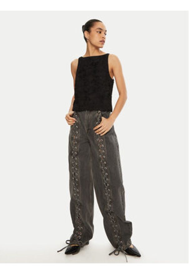 ROTATE Jeansy 113887 Czarny Regular Fit. Kolor: czarny