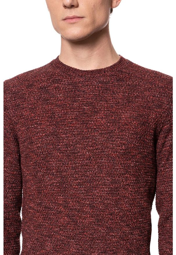 Mustang - MĘSKI SWETER MUSTANG Muline Jumper GARNET 1006554 7146. Wzór: melanż