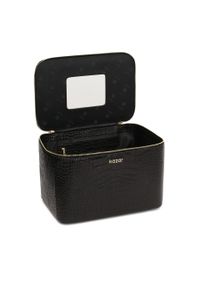 Kazar - Duża sztywna kosmetyczka z tłoczonej skóry. Kolor: czarny. Materiał: skóra #4