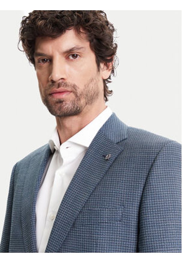 BOSS Marynarka H-Janson-FL 50545859 Granatowy Regular Fit. Kolor: niebieski. Materiał: wełna