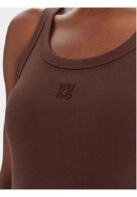 Hugo - HUGO Top Datamia 50514489 Brązowy Slim Fit. Kolor: brązowy. Materiał: bawełna #5