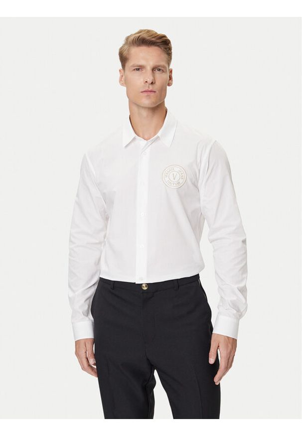 Versace Jeans Couture Koszula 79GALKS2 CN00K Biały Slim Fit. Kolor: biały. Materiał: bawełna