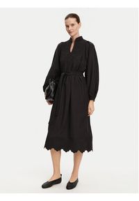 Munthe Sukienka koszulowa Fonxo 251130425130 Czarny Loose Fit. Kolor: czarny. Materiał: bawełna. Typ sukienki: koszulowe #5