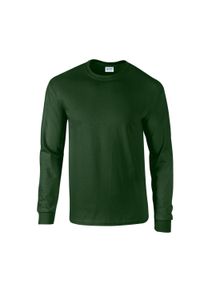 GILDAN - Ultra Bawełniana Koszulka Z Długim Rękawem Unisex Dla Dorosłych. Kolor: czerwony, wielokolorowy, zielony. Materiał: bawełna. Długość rękawa: długi rękaw. Długość: długie