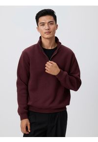 Reserved - Bluza ze stójką - bordowy. Typ kołnierza: kołnierzyk stójkowy. Kolor: czerwony. Materiał: dzianina, bawełna