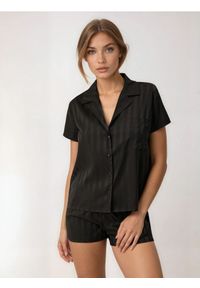 Sinsay - Piżama dwuczęściowa w paski - czarny. Kolor: czarny. Wzór: paski #1