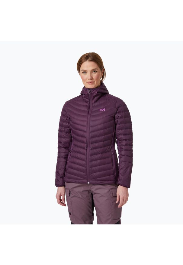 Kurtka puchowa damska Helly Hansen Verglas Hood Down Hybrid Insulator. Kolor: fioletowy. Materiał: puch. Sport: turystyka piesza