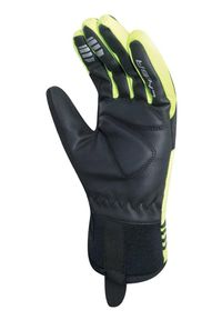 CHIBA - Średnio ocieplone nieprzemakalne rękawiczki 2nd SKIN czarno-odblaskowo-żółte. Kolor: żółty. Sezon: zima. Sport: kolarstwo #2