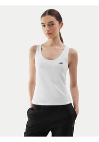 4f - 4F Top 4FWSS24TSLEF041 Biały Slim Fit. Kolor: biały. Materiał: bawełna