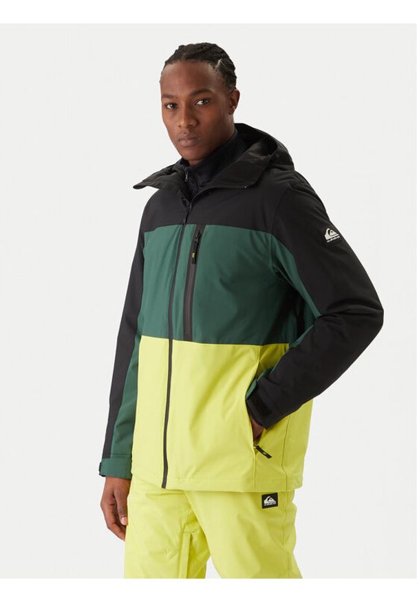Quiksilver Kurtka snowboardowa Sycamore Block 20K JK EQYTJ03503 Zielony Relaxed Fit. Kolor: zielony. Materiał: syntetyk. Sport: snowboard