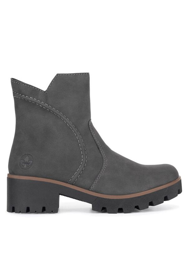 Rieker Trzewiki 79261-45 Szary. Kolor: szary. Materiał: materiał