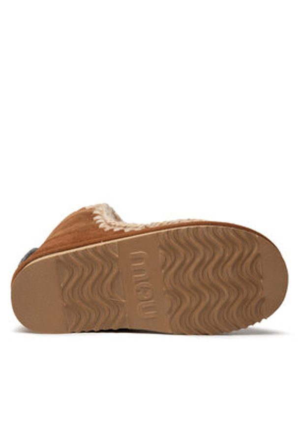 Mou Śniegowce Eskimo 18 Glitter Logo MU.FW101050A Brązowy. Kolor: brązowy. Materiał: skóra