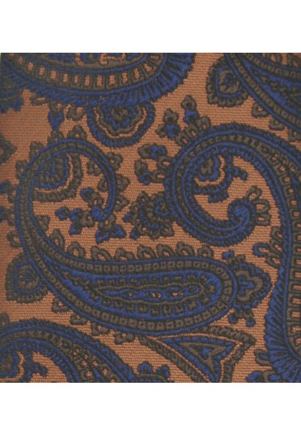 Krawat Męski - Angelo di Monti - Beż z Dużym Paisley. Kolor: wielokolorowy. Materiał: tkanina. Wzór: paisley. Styl: elegancki, wizytowy