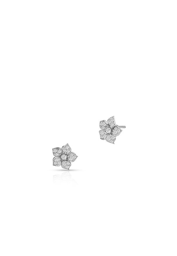 W.KRUK - Kolczyki srebrne z motywem kwiatowym. Materiał: srebrne. Kolor: srebrny. Wzór: kwiaty. Kamień szlachetny: cyrkonia