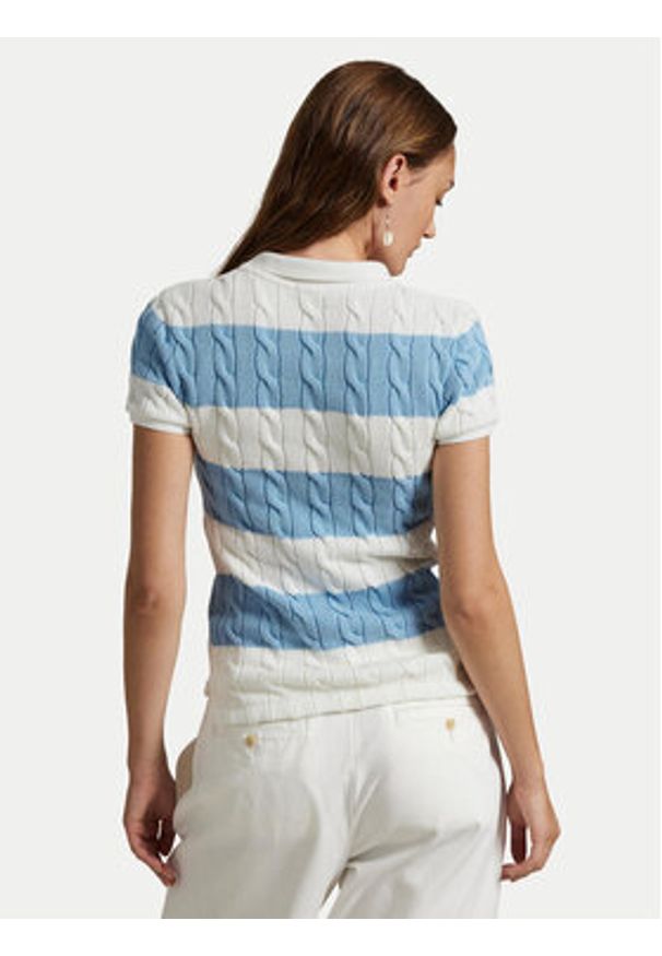 Polo Ralph Lauren Sweter 211943043011 Niebieski Slim Fit. Typ kołnierza: polo. Kolor: niebieski. Materiał: bawełna