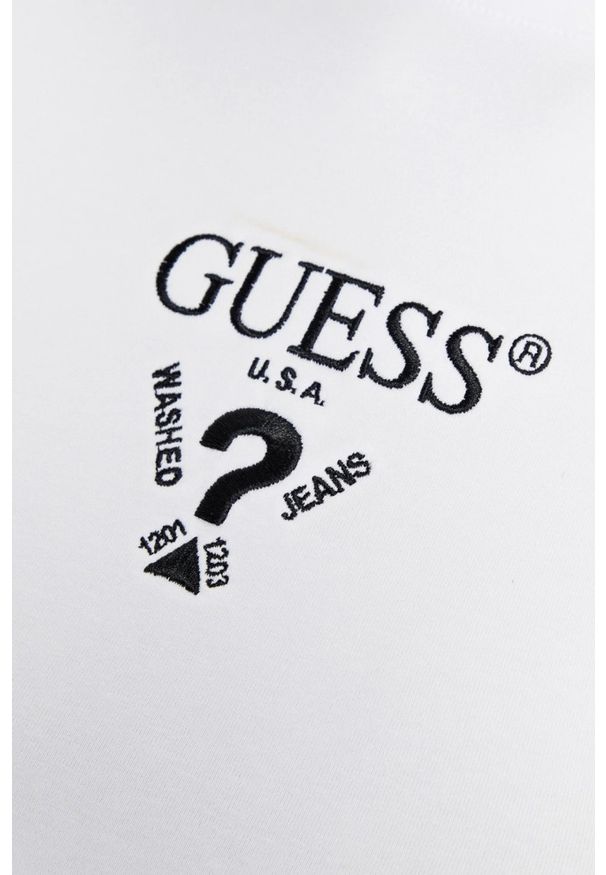 Guess - GUESS Biały damski longsleeve Colette Tee. Kolor: biały. Długość rękawa: długi rękaw