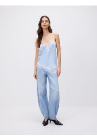 Reserved - Jeansy barrel leg - niebieski. Kolor: niebieski #1