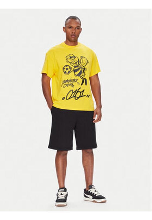 Puma T-Shirt CWC Hoops x Man City 631696 Żółty Regular Fit. Kolor: żółty. Materiał: bawełna