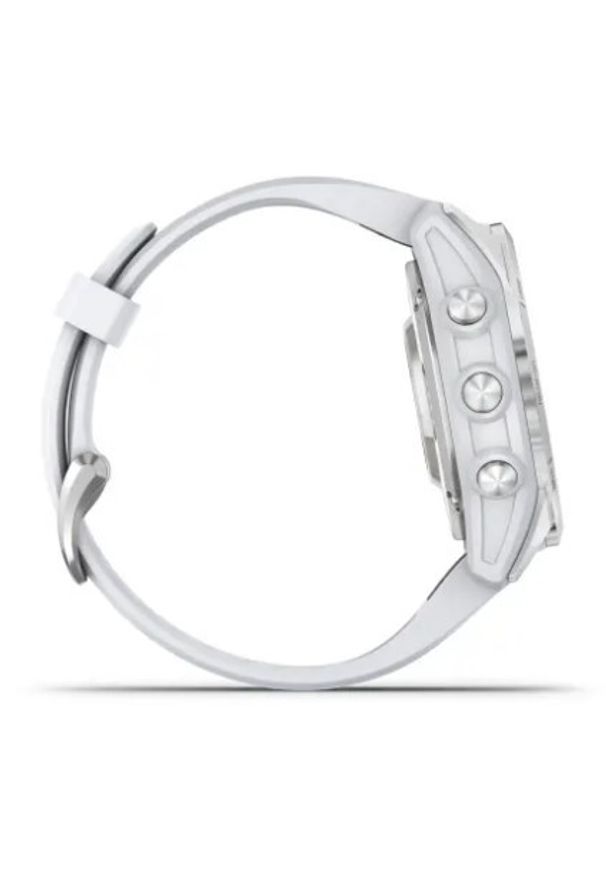 GARMIN - Garmin Epix Pro Gen 2 42 mm srebrny z białym paskiem. Rodzaj zegarka: cyfrowe. Kolor: biały, wielokolorowy, srebrny. Styl: sportowy, militarny, casual