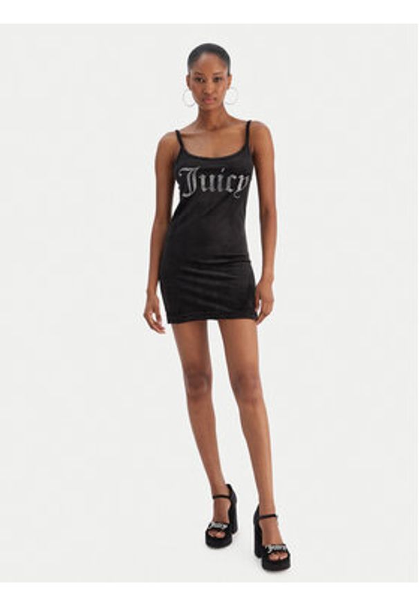Juicy Couture Sukienka codzienna Rae JCWE222003 Czarny Slim Fit. Okazja: na co dzień. Kolor: czarny. Materiał: syntetyk. Typ sukienki: proste. Styl: casual
