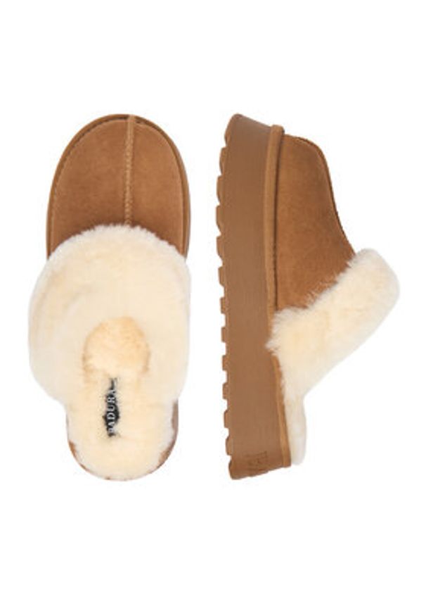 Badura Kapcie EO-EDI-TS6292 Brązowy. Kolor: brązowy. Materiał: zamsz, skóra