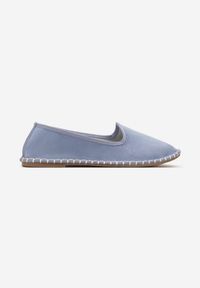 Born2be - Jasnoniebieskie Espadryle z Imitacji Zamszu Zdobione Przeszyciami Folarienne. Okazja: na co dzień, na spacer. Kolor: niebieski. Materiał: zamsz. Wzór: aplikacja. Sezon: lato. Styl: elegancki, casual #4