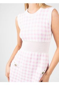 Pinko Sukienka "Uranio" | 100968 A0SK | Kobieta | Biały, Różowy. Kolor: wielokolorowy, biały, różowy. Materiał: poliamid, bawełna, akryl. Wzór: aplikacja. Styl: elegancki. Długość: mini