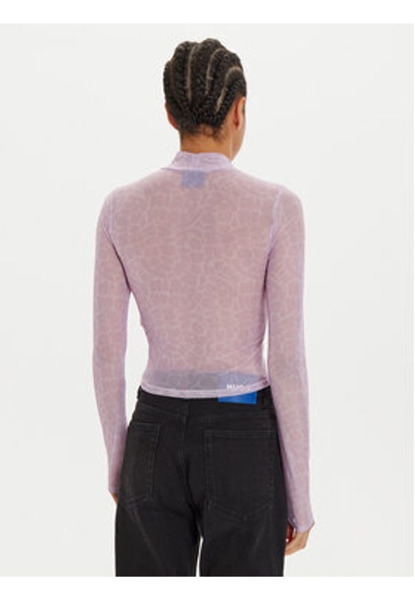Hugo Bluzka Dasori 50524057 Fioletowy Slim Fit. Kolor: fioletowy. Materiał: syntetyk
