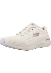 skechers - Buty do chodzenia damskie Skechers Arch Fit 2.0 Big League. Kolor: beżowy. Materiał: tkanina. Model: Skechers Sport. Sport: turystyka piesza #1