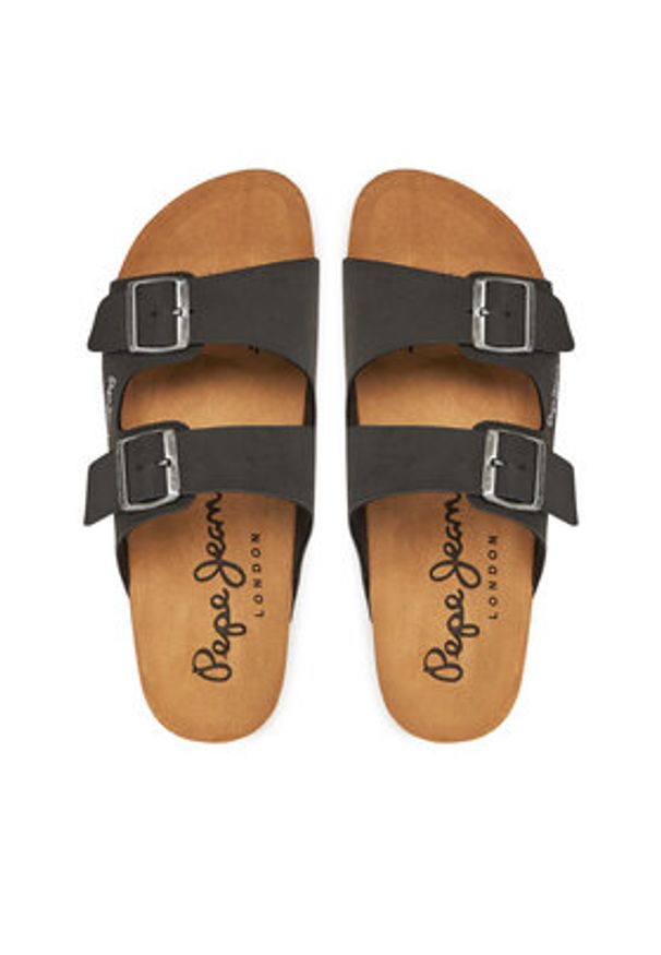 Pepe Jeans Klapki PMS80003 Czarny. Kolor: czarny. Materiał: skóra