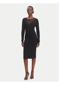 Fracomina Sukienka dzianinowa FJ23WD5002K51801 Czarny Slim Fit. Kolor: czarny. Materiał: syntetyk