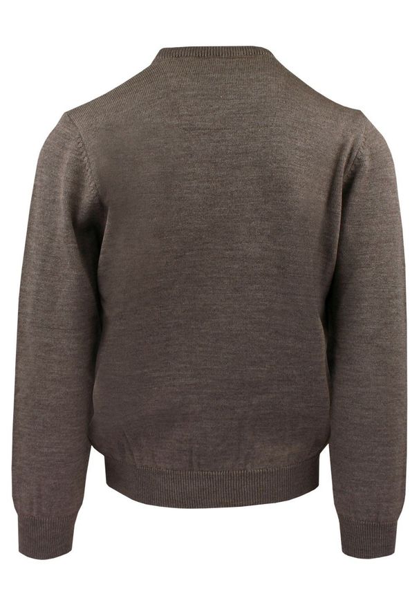 Sweter dla Mężczyzny - Lasota - Brązowy z Okrągłym Dekoltem. Kolor: brązowy, wielokolorowy, beżowy. Materiał: akryl, wełna. Sezon: zima, jesień