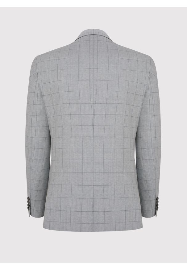Pako Lorente - PAKO LORENTE – Szara wełniana marynarka garniturowa w kratę. Okazja: na wesele, na ślub cywilny, na komunię. Kolor: szary. Materiał: wełna. Styl: klasyczny, elegancki